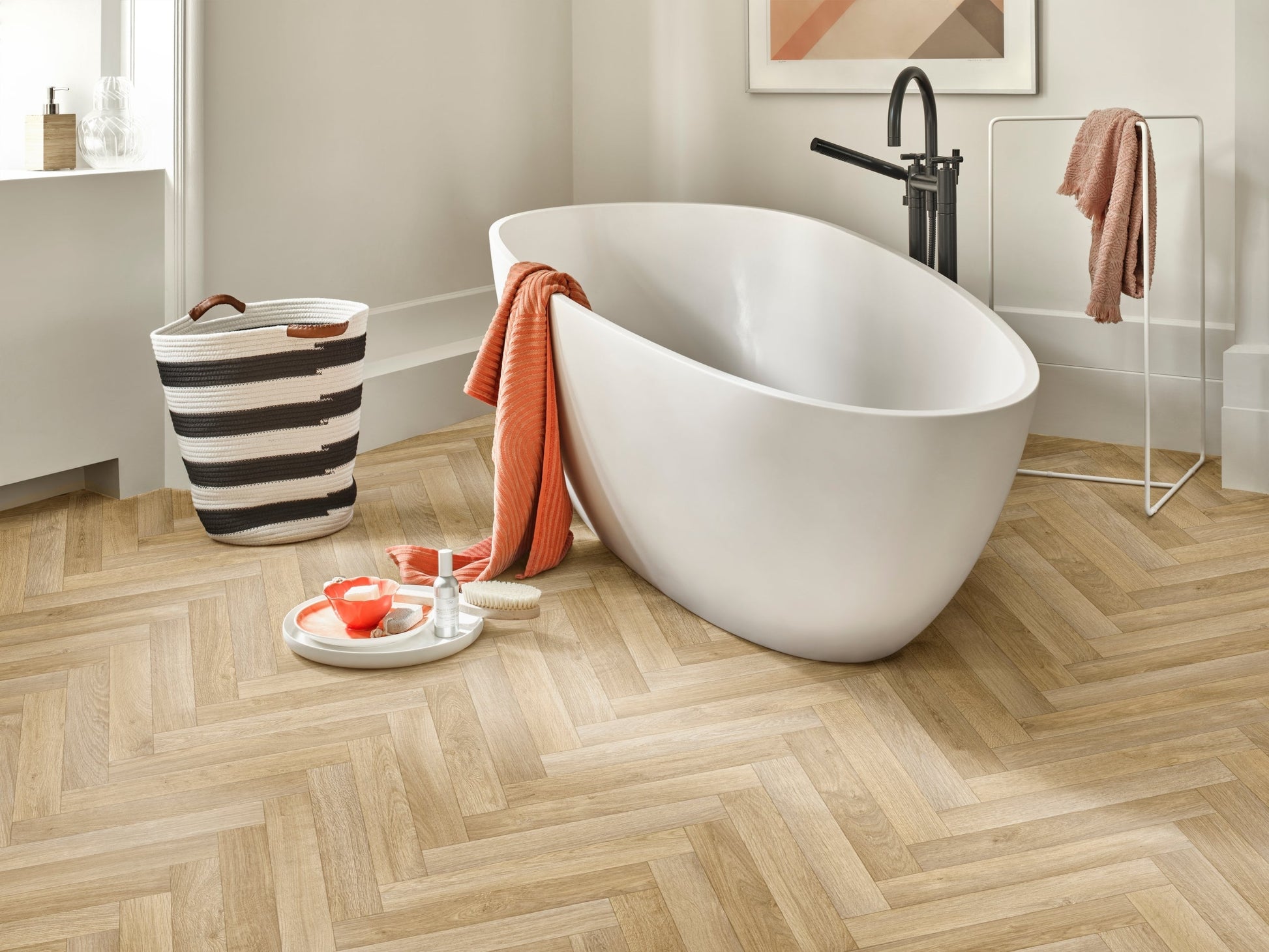 Herringbone Vinyl Alaska 63 Beige Flooring