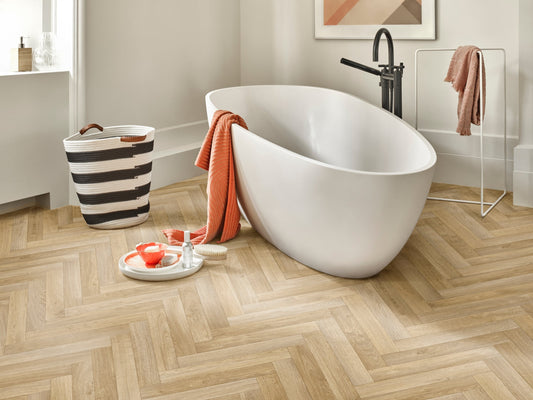 Herringbone Vinyl Alaska 63 Beige Flooring