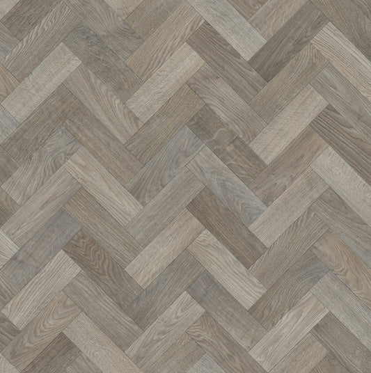 Luxor Herringbone Lino Vinyl Flooring - Sintra 86