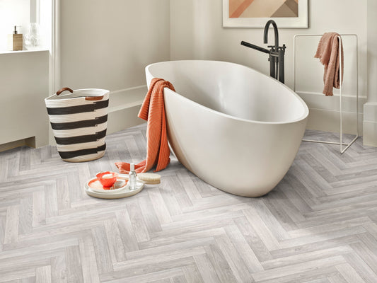 Luxor Herringbone Lino Vinyl Flooring Alaska 81